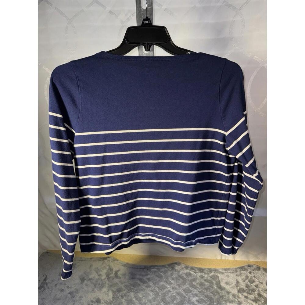 J. Crew Women's Striped Button Shoulder Artist Tee Size M - Picture 6 of 10